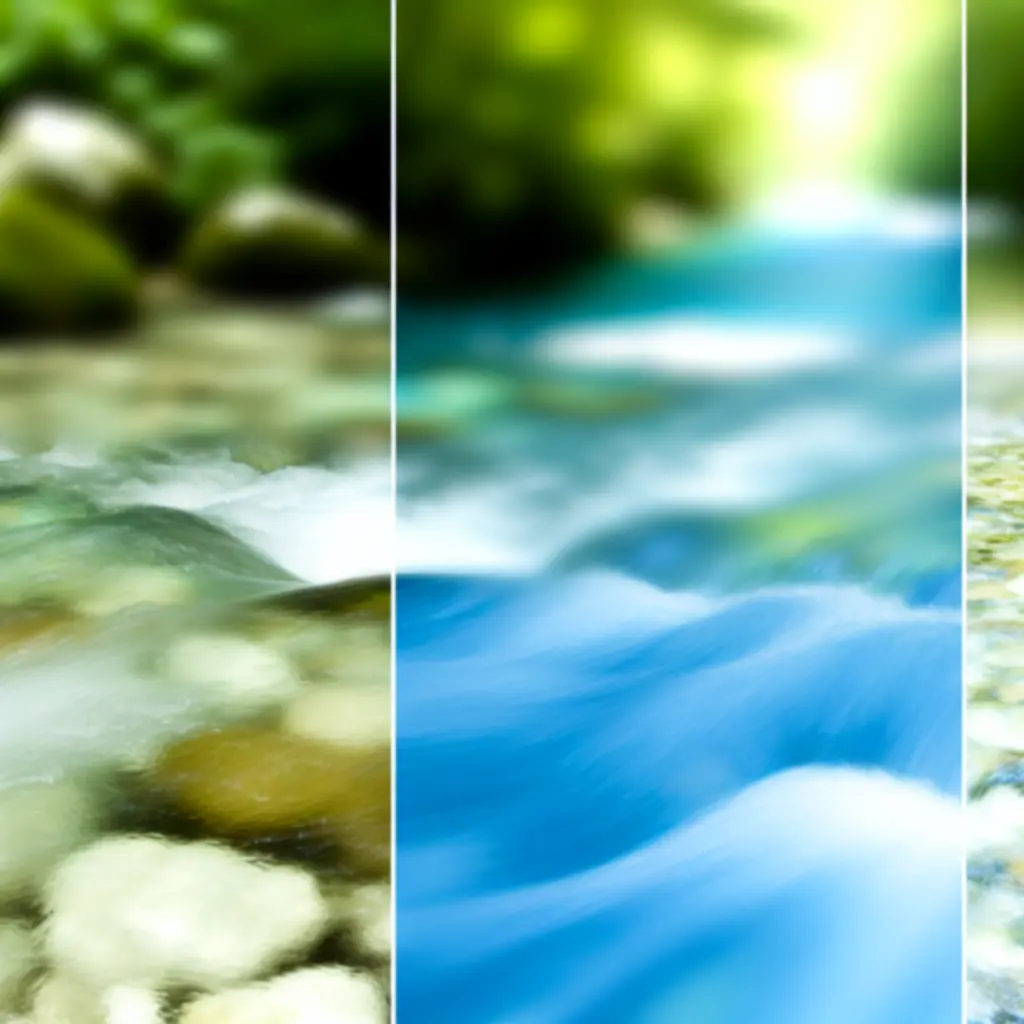 Marka Home Aquya w barwach błękitu, bieli i zieleni na tle wody