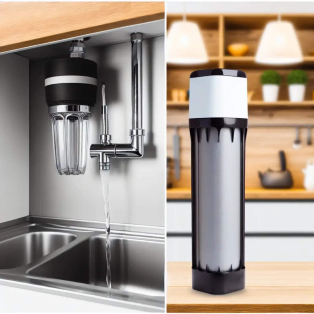 Szczegół produktu – filtr wody zainstalowany w prawdziwej kuchni